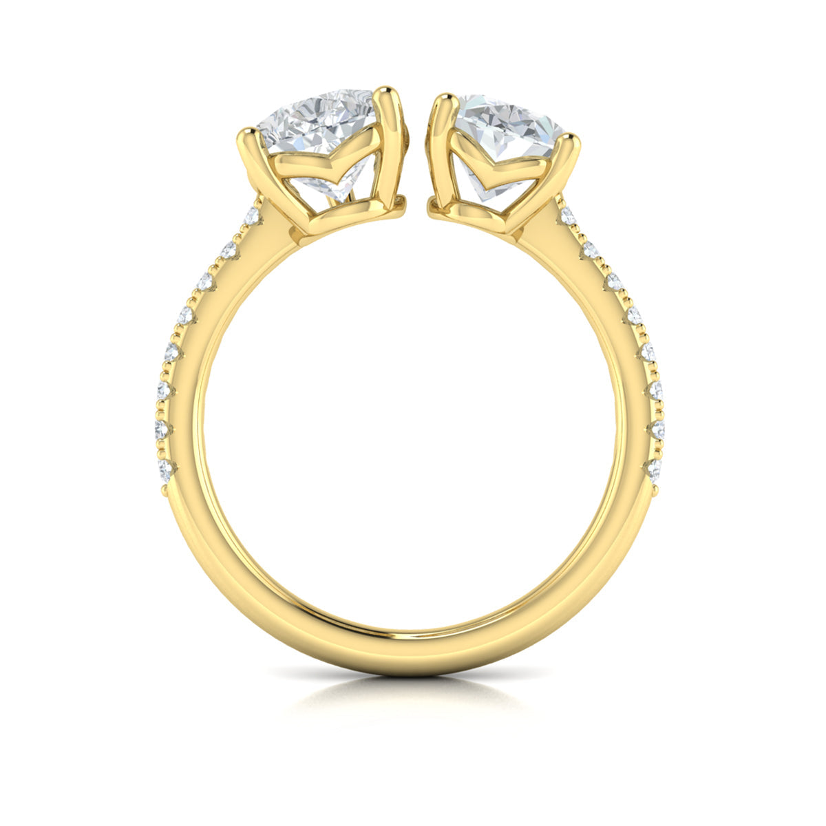 14kt Yellow Gold Oval Pear Two-Stone Engagement Ring