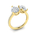 14kt Yellow Gold Oval Pear Two-Stone Engagement Ring