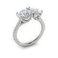 14K White Gold Pear Round Two-Stone Diamond Engagement Ring