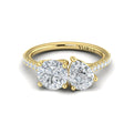 14kt Yellow Gold Pear Round Two-Stone Diamond Ring