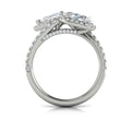 18kt White Gold Oval Pear Diamond Toi et Moi Engagement Ring