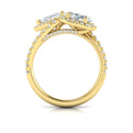 18kt Yellow Gold Oval Pear Diamond Toi et Moi Ring