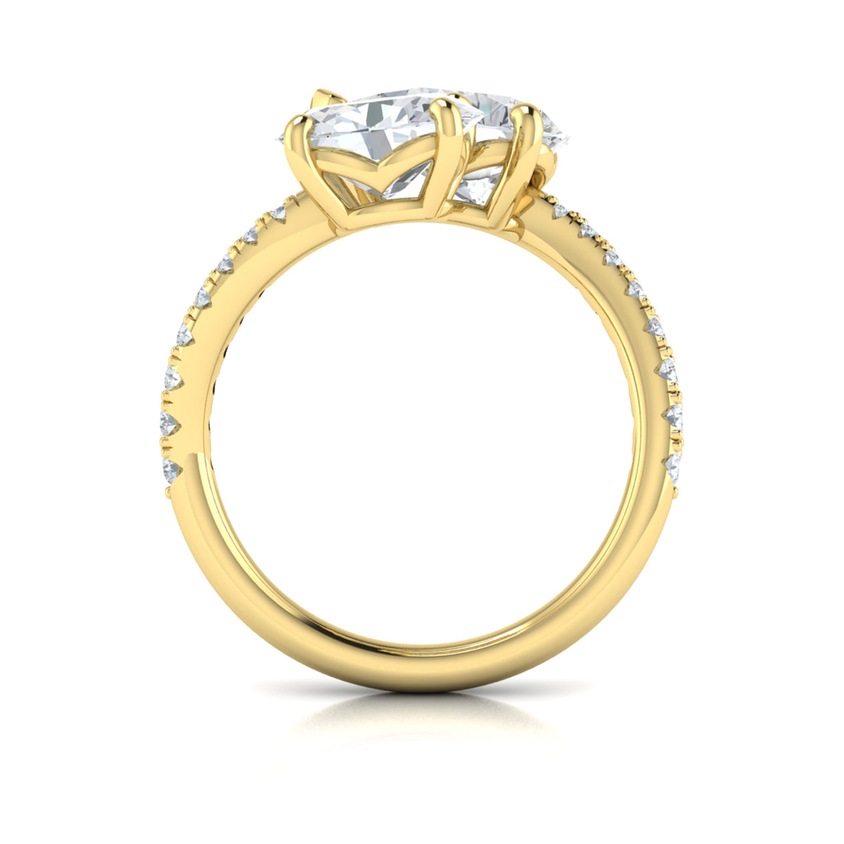 18kt Yellow Gold Oval Pear Two-Stone Diamond Ring