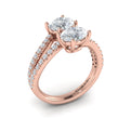 14kt Rose Gold Oval Two Stone Diamond Engagement Ring