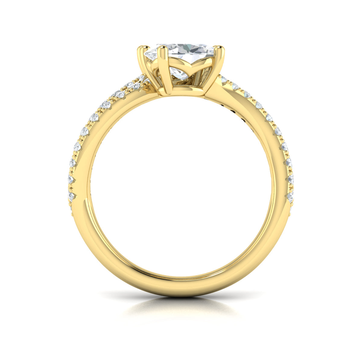 14kt Yellow Gold Oval Two-Stone Diamond Engagement Ring