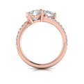 14kt Rose Gold Two Stone Round Diamond Engagement Ring