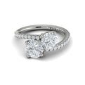 14K White Gold Two Stone Diamond Engagement Ring
