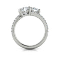 14K White Gold Two Stone Diamond Engagement Ring