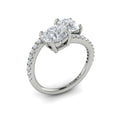 14K White Gold Two Stone Diamond Engagement Ring