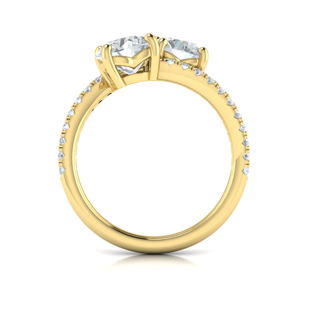14kt Yellow Gold Two Stone Diamond Engagement Ring