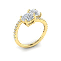 14kt Yellow Gold Two Stone Diamond Engagement Ring