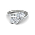 14K White Gold Oval Two-Stone Diamond Engagement Ring