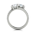 14K White Gold Oval Two-Stone Diamond Engagement Ring