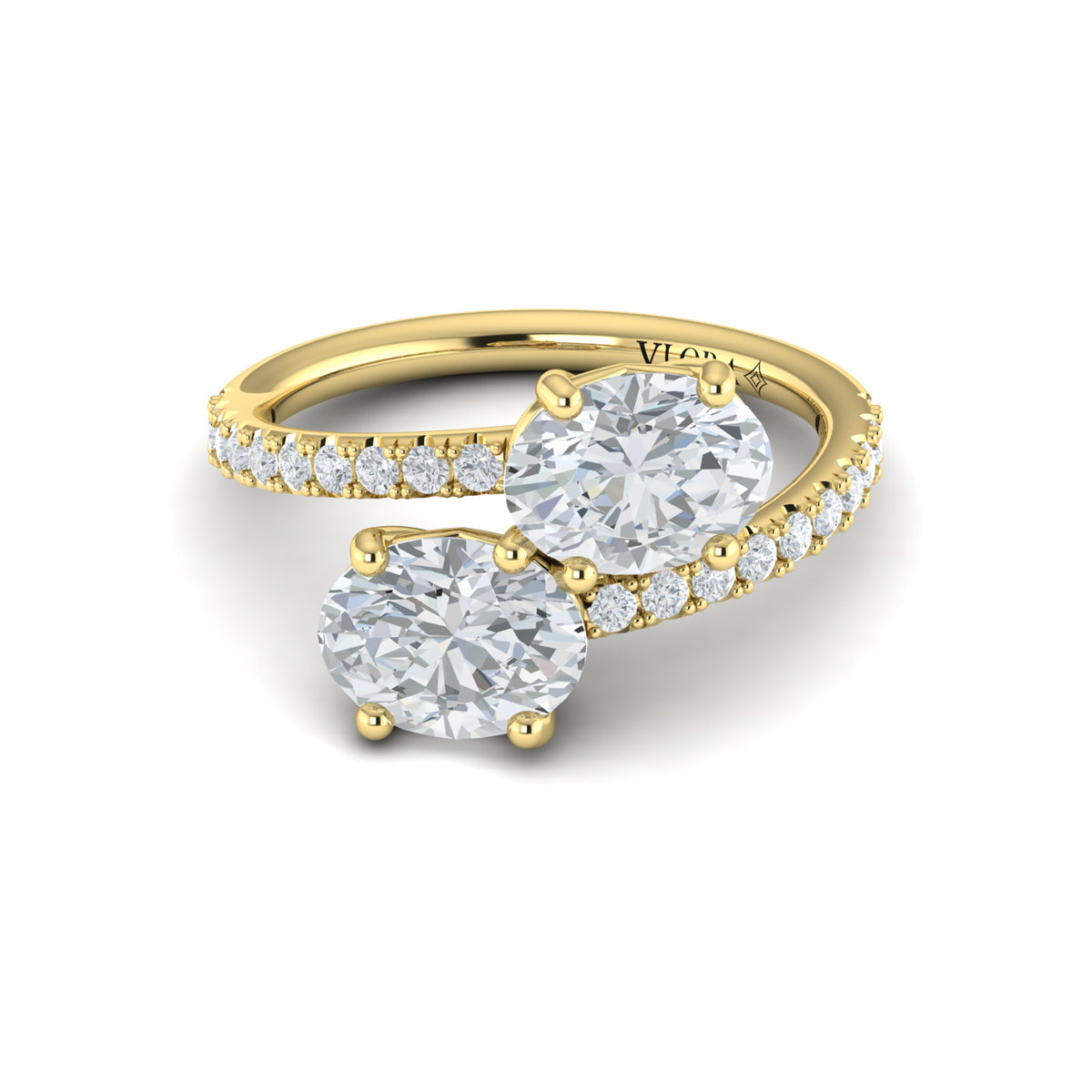 14kt Yellow Gold Oval Two-Stone Diamond Engagement Ring