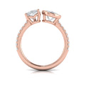 18kt Rose Gold Pear & Oval Two-Stone Diamond Ring
