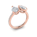 18kt Rose Gold Pear & Oval Two-Stone Diamond Ring