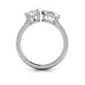 14K White Gold Pear & Oval Two-Stone Engagement Ring