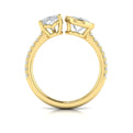 14kt Yellow Gold Pear Oval Two-Stone Engagement Ring