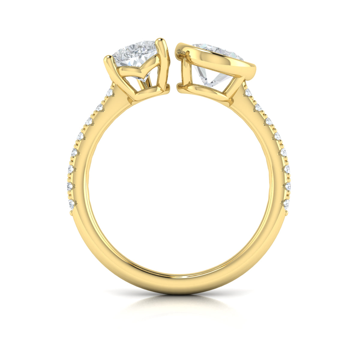 14kt Yellow Gold Pear Oval Two-Stone Engagement Ring