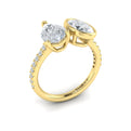 14kt Yellow Gold Pear Oval Two-Stone Engagement Ring