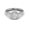 14kt White Gold Round Diamond Halo Engagement Ring