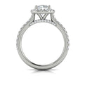14kt White Gold Round Diamond Halo Engagement Ring