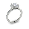 14kt White Gold Round Diamond Halo Engagement Ring