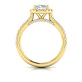14kt Yellow Gold Classic Round Diamond Halo Ring