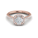 14K Rose Gold Round Diamond Halo Engagement Ring