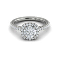 14kt White Gold Round Diamond Vintage Halo Ring