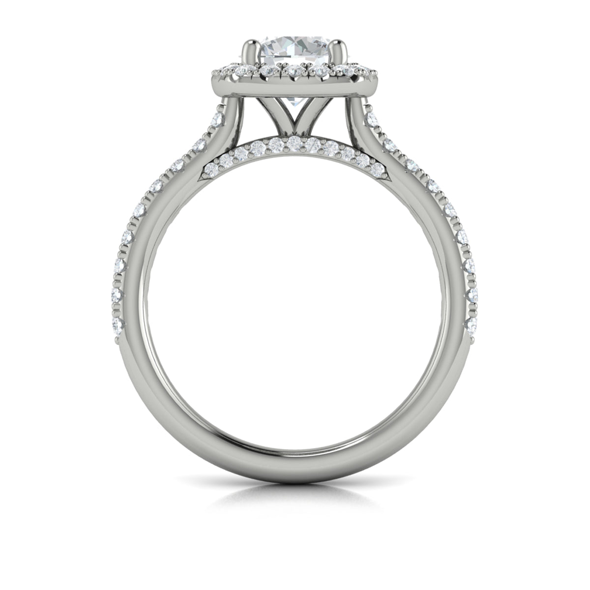14kt White Gold Round Diamond Vintage Halo Ring