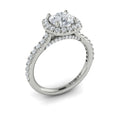 14kt White Gold Round Diamond Vintage Halo Ring