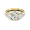 18kt Yellow Gold Round Diamond Halo Engagement Ring