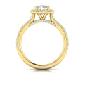 18kt Yellow Gold Round Diamond Halo Engagement Ring