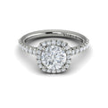 14kt White Gold Round Diamond Halo Engagement Ring