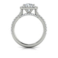 14kt White Gold Round Diamond Halo Engagement Ring