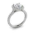 14kt White Gold Round Diamond Halo Engagement Ring