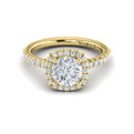 14kt Yellow Gold Round Diamond Halo Engagement Ring