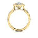 14kt Yellow Gold Round Diamond Halo Engagement Ring