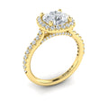 14kt Yellow Gold Round Diamond Halo Engagement Ring