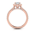 14K Rose Gold Oval Diamond Halo Womens Engagement Ring