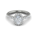 14kt White Gold Oval Diamond Halo Engagement Ring