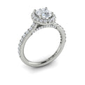 14kt White Gold Oval Diamond Halo Engagement Ring