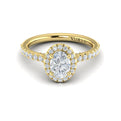 18kt Yellow Gold Oval Diamond Halo Engagement Ring