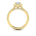 18kt Yellow Gold Oval Diamond Halo Engagement Ring