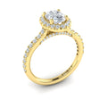 18kt Yellow Gold Oval Diamond Halo Engagement Ring