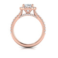 14K Rose Gold Oval Diamond Halo Engagement Ring