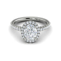 Platinum Oval Halo Diamond Engagement Ring