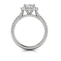 Platinum Oval Halo Diamond Engagement Ring