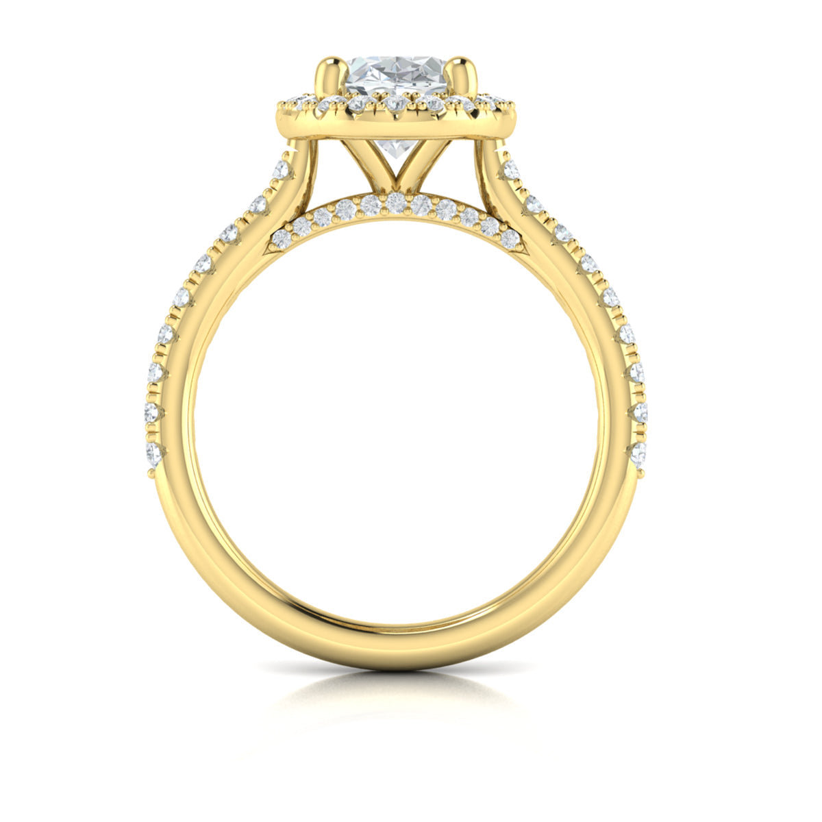 14kt Yellow Gold Oval Diamond Halo Engagement Ring